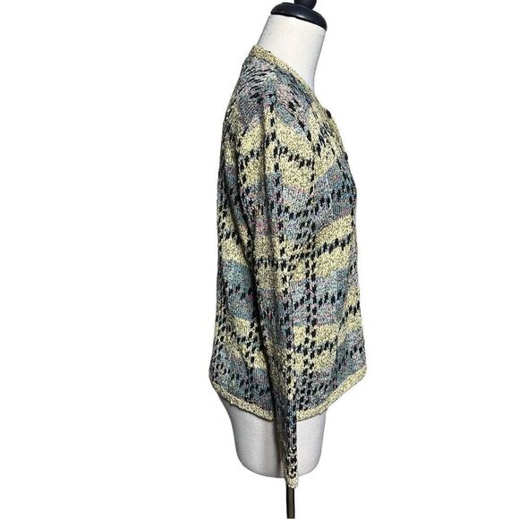 South Cotton Vintage Heavy Hand Knit Cardigan Sweater Button Up Small - Picture 2 of 4
